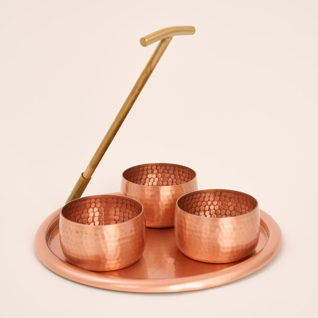 Defy Hammered Copper Snack Set