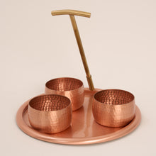 Load image into Gallery viewer, Defy Hammered Copper Snack Set
