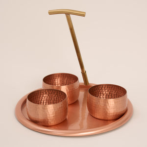 Defy Hammered Copper Snack Set