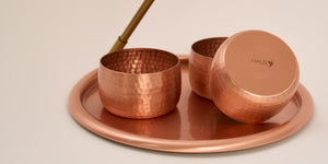 Defy Hammered Copper Snack Set